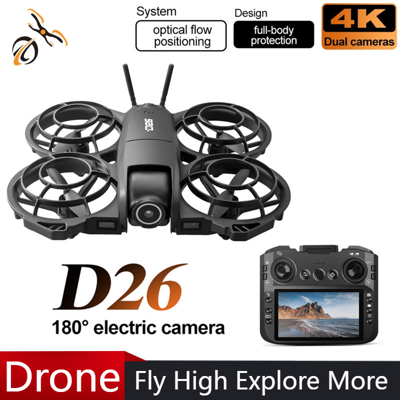 Drone Cinematic - โดรน D26 4K ถ่ายภาพทางอากาศ HD 180