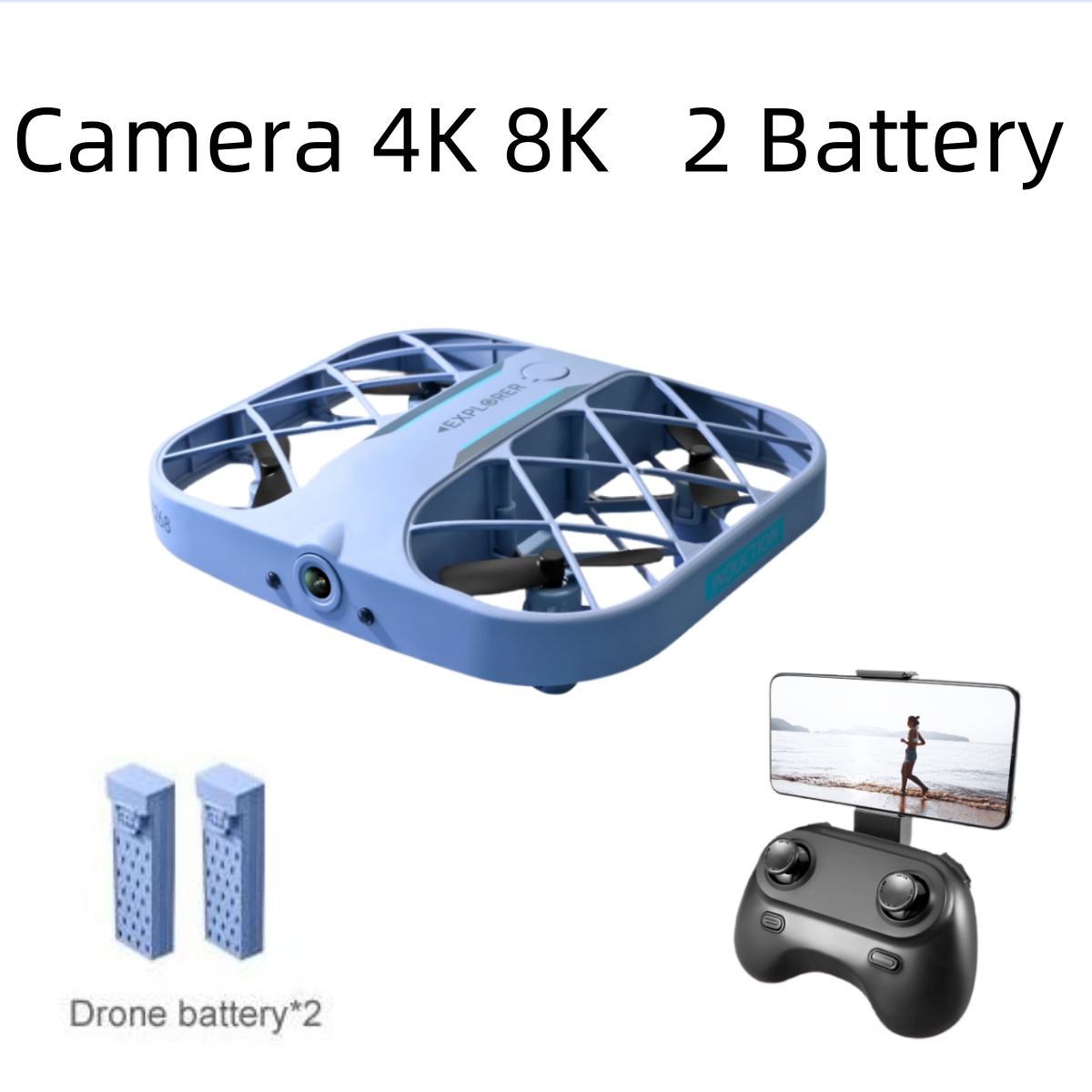 Drone Cinematic - โดรน JJRC H107 FPV RC พร้อมแบตเตอรี่