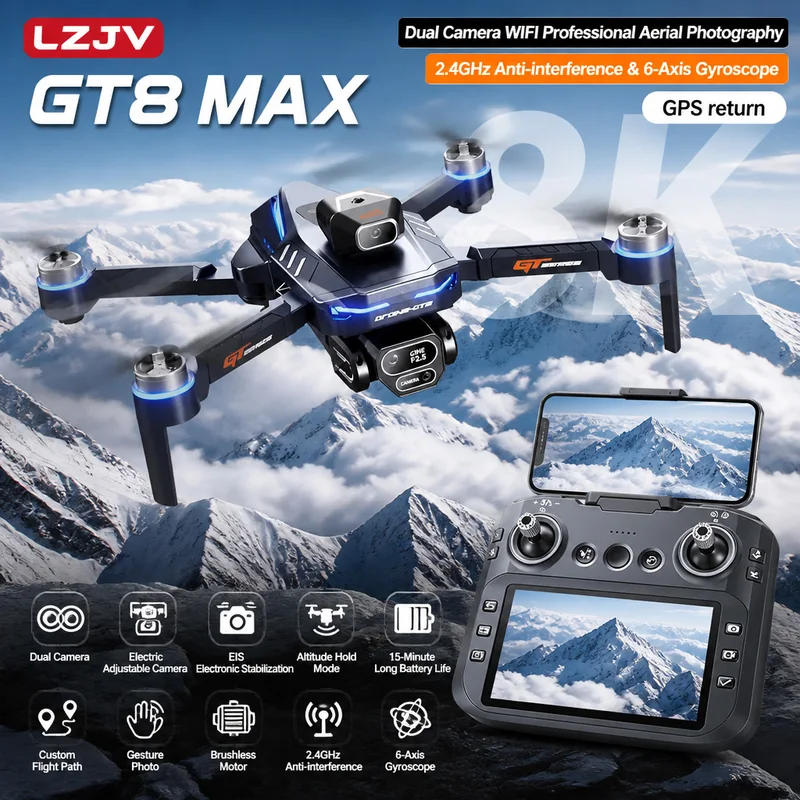 GT8 Max โดรนพับได้ 8K HD กล้อง - Drone Photogrammetry บทวิจารณ์และราคา